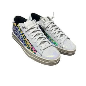 NEW women’s P448 Jack hologram animal print iridescent sneakers shoes size USA 7